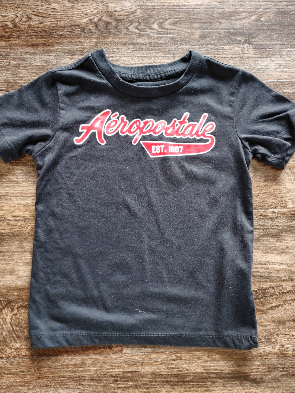 Aeropostale Kids Black Tee with Red Script Logo